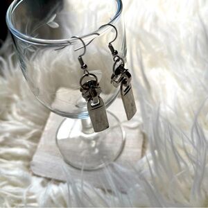 Handmade Dangle Earrings - Repurposed Zipper-Pulls